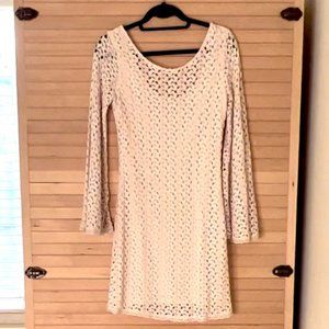 FREE PEOPLE CROCHET IVORY DRESS (M)